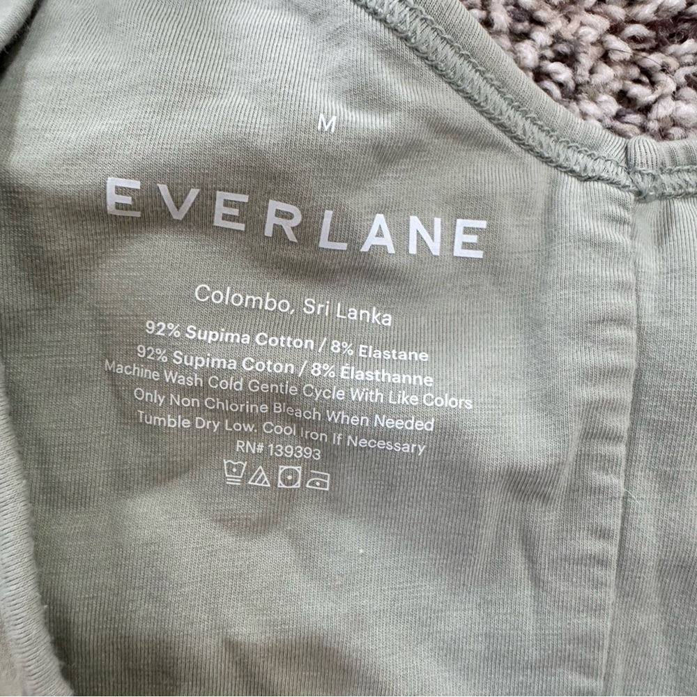 Everlane V-Nevk Supima Cotton Ballet Bodysuit Laurel Sage Green Medium - Picture 2 of 6